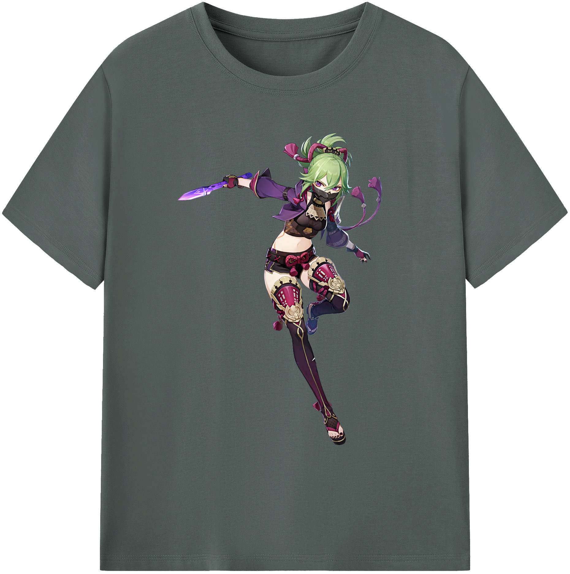げんし神  久岐忍 くき しのぶ genshin Kuki Shinobu 綿100％ メンズ半袖Tシャツ｜肌触りやわらか＆通気性